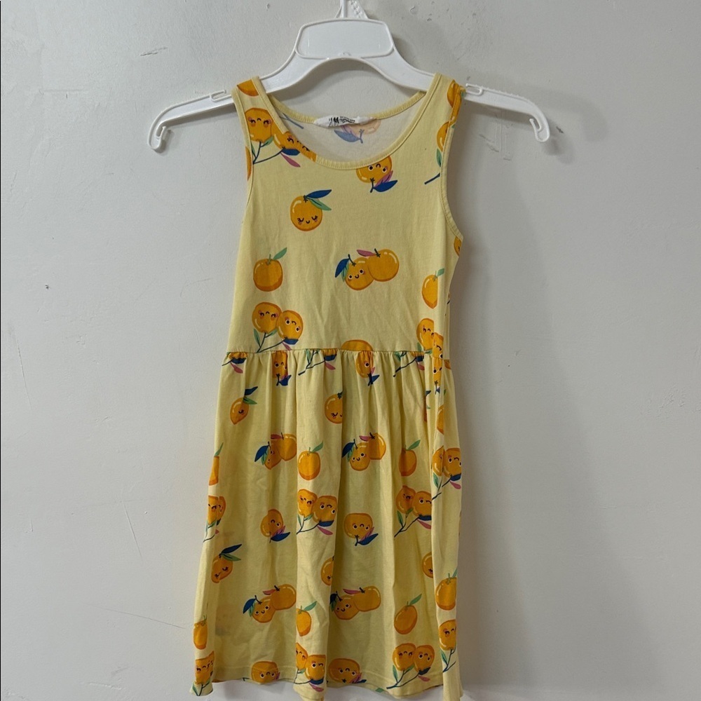 H&M Yellow Kids Dress with Orange Print